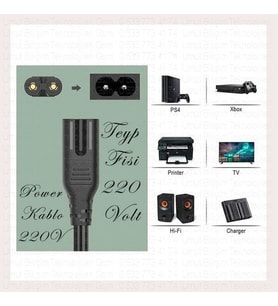 1.5 Metre , 1,5Mt Ac Power Güç Laptop Kablosu 220 Volt Priz Fiş Tv Teyp Elektrik