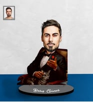 Kişiye Özel Babalar Günü Godfather Baba Karikatürlü Ahşap Biblo Model-5-Eco