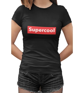 Supercool Siyah Kadın Tshirt