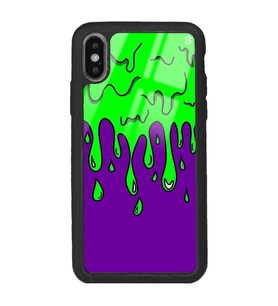 iPhone X Neon Damla Tasarımlı Glossy Telefon Kılıfı