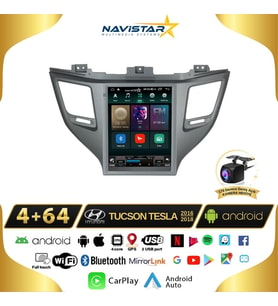 Hyundai Tucson Tesla 4GB + 64GB 2016-2018 Model Kablosuz Carplay Navigasyon Qled Multimedya Sistemi