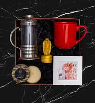 Fotoğraf Çerçevesi, French Press, Kupa, Mum, Biblo, Hediye Kutusu