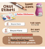Okul Etiketi Kalem Defter Etiketi Sevimli Bebek Temalı Özel İsim Yazılabilen Etiket - 252Adet