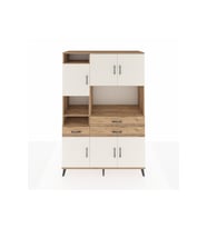 Hyperion Dolap 9 Raflı 3 Çekmeceli 6 Kapaklı 132x44x195 Çam-Aytaşı/Çam