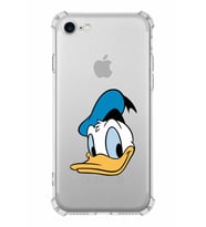 Apple iPhone SE 2020 Uyumlu Köşe Korumalı Antişok  Kapak Donald Duck Tasarımlı Şeffaf  Kılıf