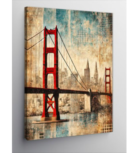 Kanvas Tablo Golden Gate Köprüsü Tasarımı