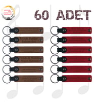 A Kahve & Kırmızı, Gönüllü Etkinlik Katılımcılarına Hediye, 60’lı Set, Kişiye Özgü Yazılı Anahtarlık