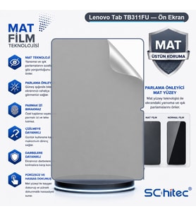 SChitec Lenovo Tab TB311FU Uyumlu Ön Yüzey Mat Hidrojel Ekran Koruyucu