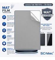 SChitec Lenovo Tab TB311FU Uyumlu Ön Yüzey Mat Hidrojel Ekran Koruyucu