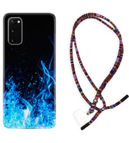 Samsung A02S A03S A10 A12 A13 A21S A22 Kılıf Boyun Asklı Rasta Silikon Blue Fire 1678