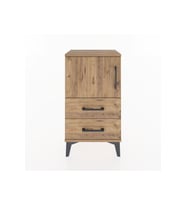 Arges Komodin 2 Raflı 2 Çekmeceli Tek Kapaklı 44x30x80 Çam-Çam