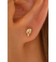 MOOM MÜCEVHERAT 14 Ayar Altın Tragus Küpe Kuru Kafa Vidalı