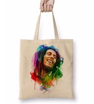 Bob Marley Mutluluğun Rengi Bez Çanta Uzun Saplı