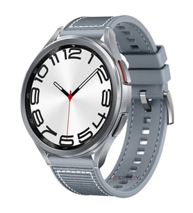 Sneezy Samsung Galaxy Watch 6 – Classic 40-43-44-47mm  20mm Dikiş Desenli Dokuma Silikon Kordon (Gri)