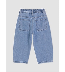 LCW Kids İndigo Beli Lastikli Kız Çocuk Balon Jean Pantolon