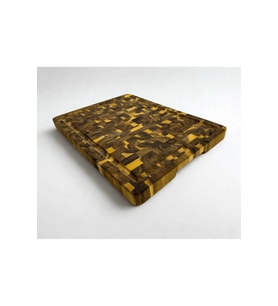 Akasya Kesme Tahtası XLarge Boy ENDGRAIN 40x32x3 cm Masif Ahşap Doğrama tahtası Sunum Tahtası