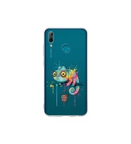 Huawei P Smart 2019 ile Uyumlu Splash Bukalemun Tasarımlı Şeffaf Silikon Kılıf
