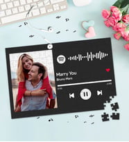 Spotify Barkodlu Plak Fotoğraflı Puzzle Yapboz