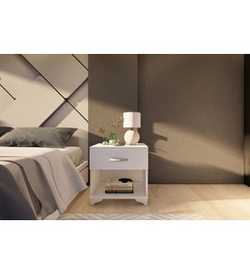 GM 026 BEYAZ TEK ÇEKMECELİ KOMİDİN