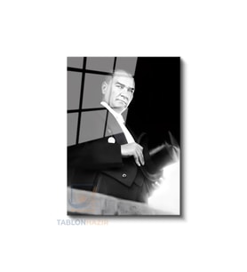 Dikey Cam Tablo Salon Duvar Tablosu Dikey Cam Cam Ata 032 Yeni Ev Hediyesi Ofis Tablosu