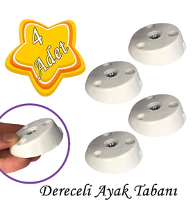 4 Adet Dereceli Ayak Tabanı Beyaz Mobilya Masa Sehpa Ayağı Bağlantı Aparatı Açılı  Plastik