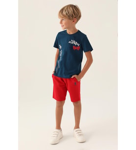 U.S. Polo Assn. 1751 Lisanslı Clothing Lacivert Erkek Çocuk Bermuda Takım