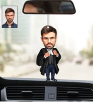 Kişiye Özel Fotoğraflı Avukat 2 Tasarımlı Karikatür Araba Dikiz Ayna Süsü