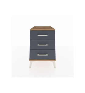 Kronos Komodin 3 Çekmeceli 44x59x64 Çam-Antrasit