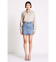 Kadın Mini Denim Etek %100 Pamuk Desenli Rigid Dokuma Yüksek Bel Kısa Kesim Günlük Konforlu Rahat