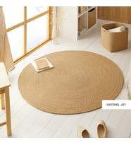 Ocean Home Textile Jüt Halı Kilim Ø 120 cm (Bej)