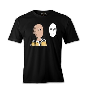 One Punch Man - OK Siyah Erkek Tshirt