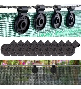 10 Adet Güneşlik Filesi Sabitleme Klipsleri, Gölgelik Bezi ve Brandalar İçin Dayanıklı Plastik Kelepçe Kancaları (4767)