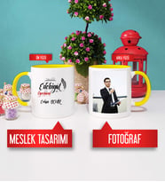 Edebiyat Öğretmenine Hediye Edebiyat Öğretmeni Kupa Bardak Sarı Fotoğraflı