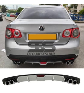 Volkswagen Jetta mk5 Difüzör Arka Tampon Eki 4 Egzoz Çıkışlı Gri
