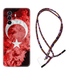 Huawei Nova Y70 Y90 Nova 9 SE  Kılıf Boyun Asklı Rasta Silikon Şanlı Türk Bayrağı 1315