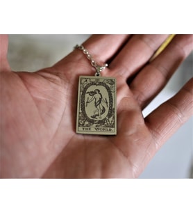 Gümüş  The World Tarot Kolye