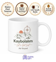 Let's Get Lost Yazılı Kaybolalım Kahve Kupa Bardak Hediye Porselen Mug