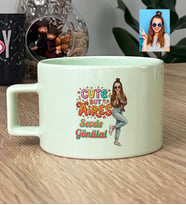 Kişiye Özel Karikatürlü Cute But Aires Koç Burcu Lüks Pastel Fincan Doğum Günü Hediyesi