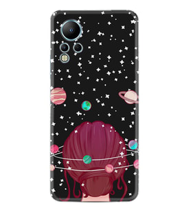 Infınix Note 12 Kılıf Resimli Desenli Baskılı Silikon Space Woman 1311