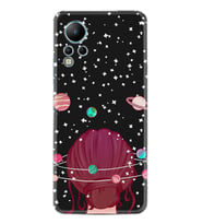 Infınix Note 12 Kılıf Resimli Desenli Baskılı Silikon Space Woman 1311