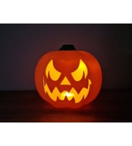 3D Baskı Oyma Yüzlü Balkabağı Tealight Mumluk Cadılar Bayramı Dekoratif Feneri Şamdan Turuncu