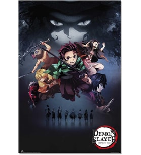 Erik: Demon Slayer Poster Kimetsu no yaiba Anime Duvar Posteri 61 x 91,5 cm, Çerçeveli Parlak Kağıt, Ev için Poster, Manga Anime Gadget