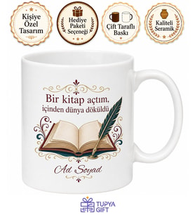 Türkçe Öğretmeni İçin Kişiye Özel Mesajlı Baskılı Kupa Bardak Okul Hediyesi