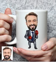Kişiye Özel Boksör Tasarımlı Karikatürlü Kupa Bardak