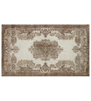 Kahverengi Patchwork Etnik Modern Desenli Yün Hav Toz Vermez Leke Tutmayan Salon Yolluk Mutfak El Dokuma Halı