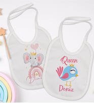 BK Kids Kişiye Özel İsimli 2’li Beyaz Mama Önlüğü-4