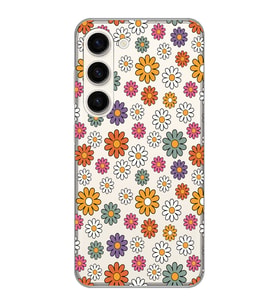 Samsung Galaxy S23 Uyumlu Çiçek Desenli Şeffaf Telefon Kılıfı