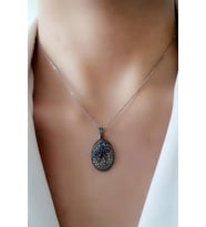 Markazit taşlı gümüş yusufçuk kolye