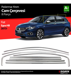 Fiat Egea HB Krom Cam Çerçevesi 8 Prç. 2015-2020 A+ Kalite