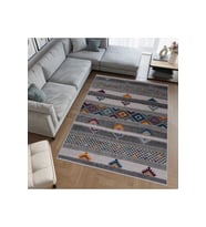 Rovigo Home Dijital Baskı Yıkanabilir Kaymaz Taban Salon Halısı RVG0629 (Gri)